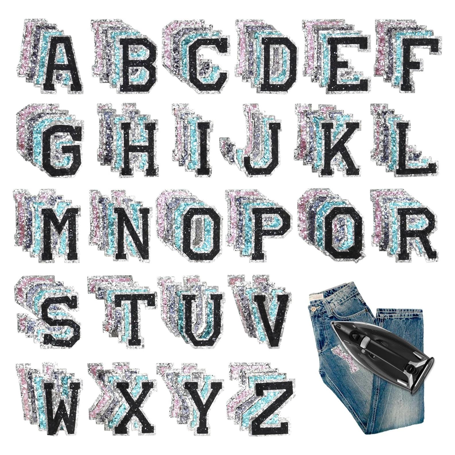 104 Piezas Letras Termoadhesivas Brillantes Willdone A-Z