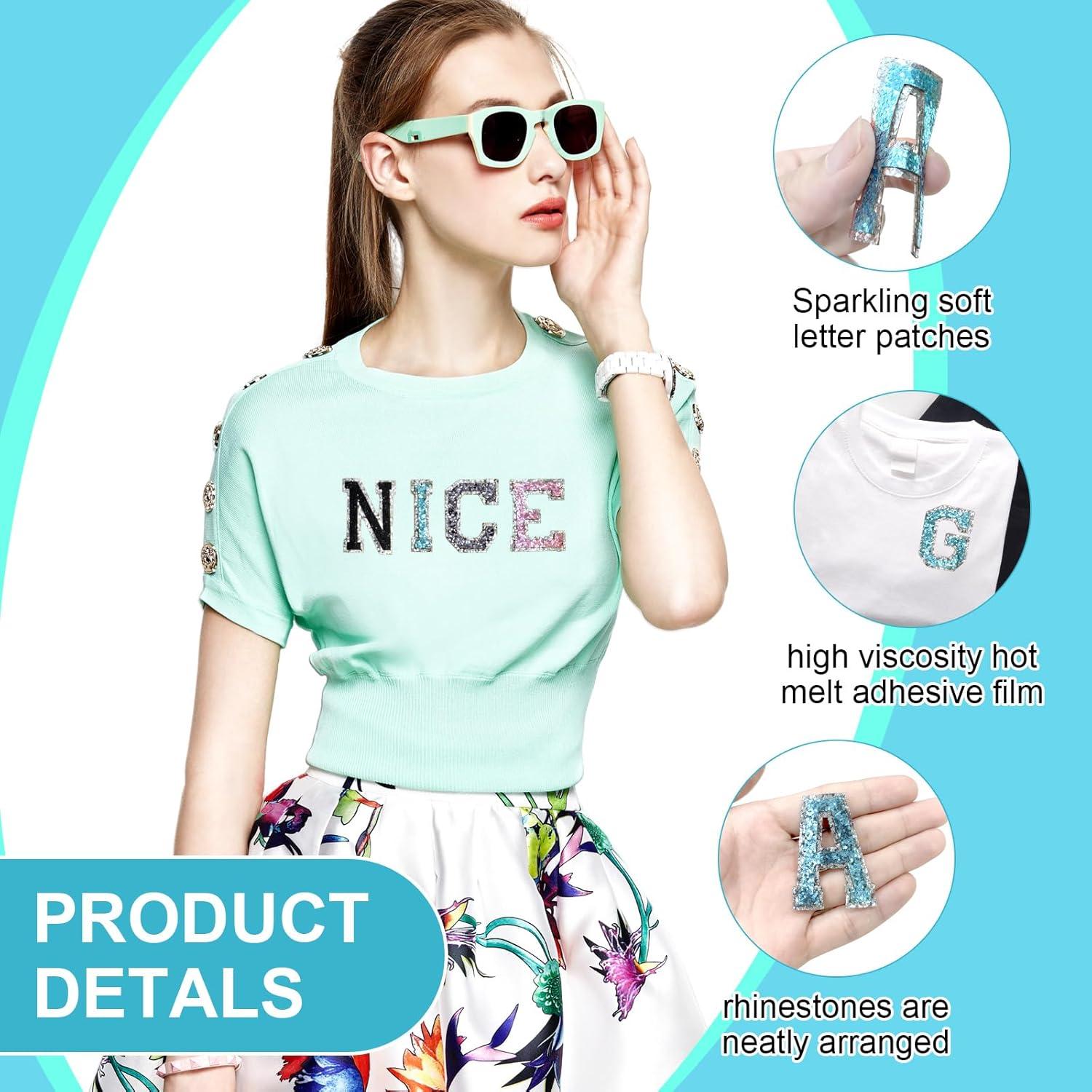 104 Piezas Letras Termoadhesivas Brillantes Willdone A-Z