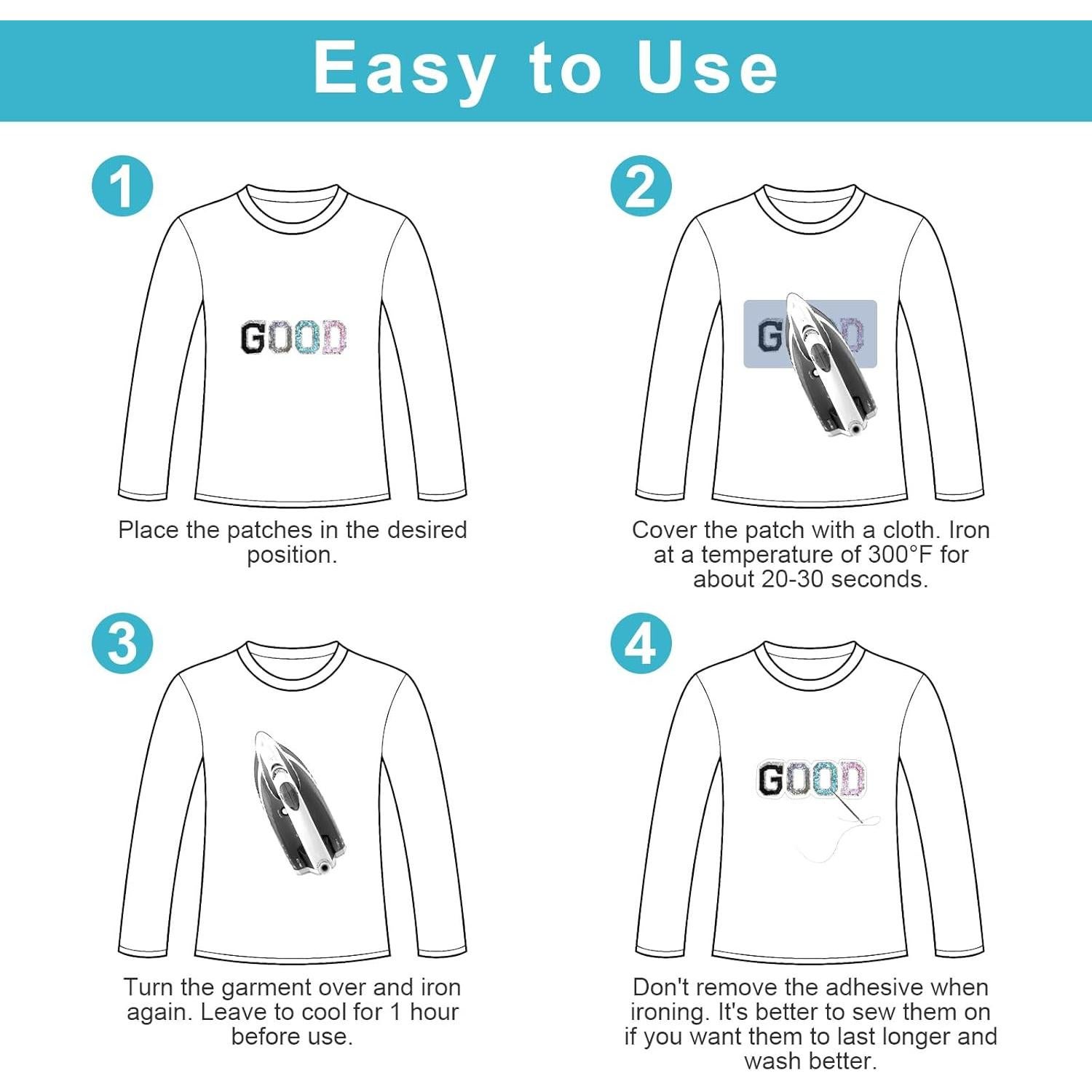 104 Piezas Letras Termoadhesivas Brillantes Willdone A-Z