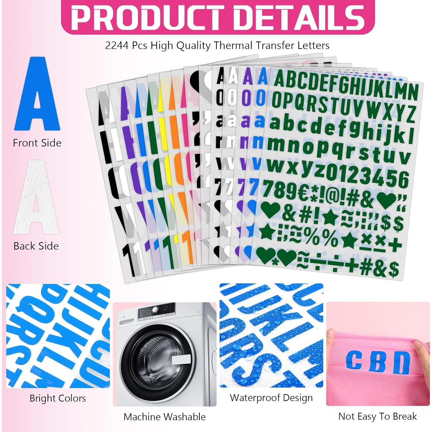 Letras Termoadhesivas Lyrow 32 Hojas 1-2 Pulgadas Multicolor