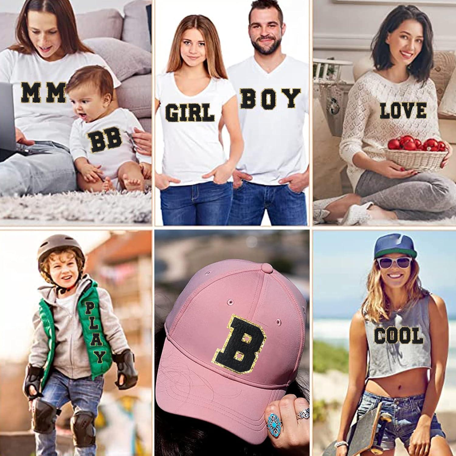 26 Parches de Letras Bordadas Chenille Negros BIUWING 7.87 cm