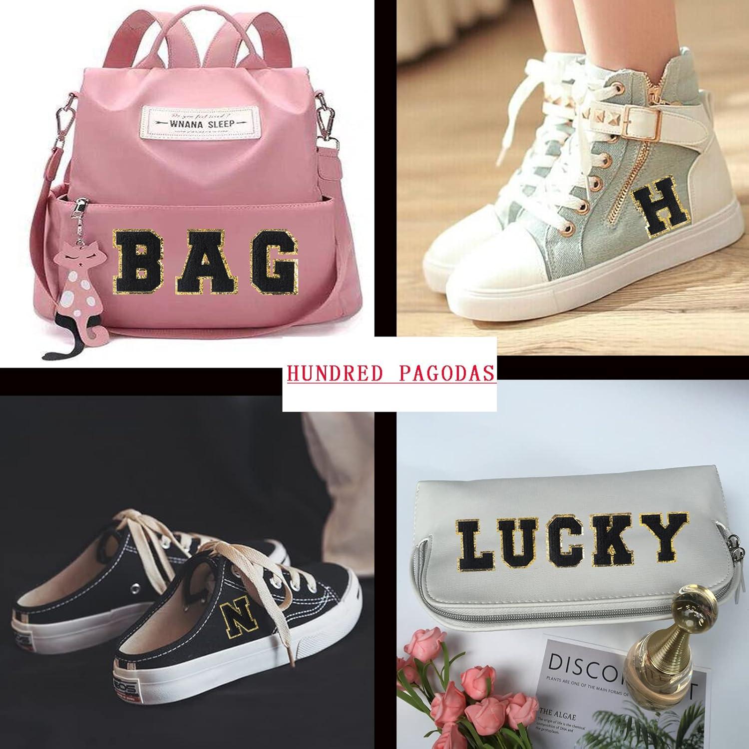 26 Parches de Letras Bordadas Chenille Negros BIUWING 7.87 cm