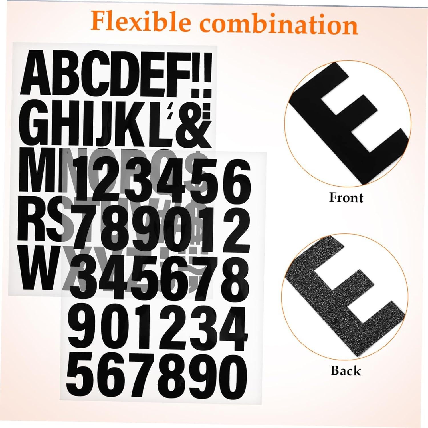 Stickers Termoadhesivos TEHAUX 12 Hojas Letras y Números 5.08 cm