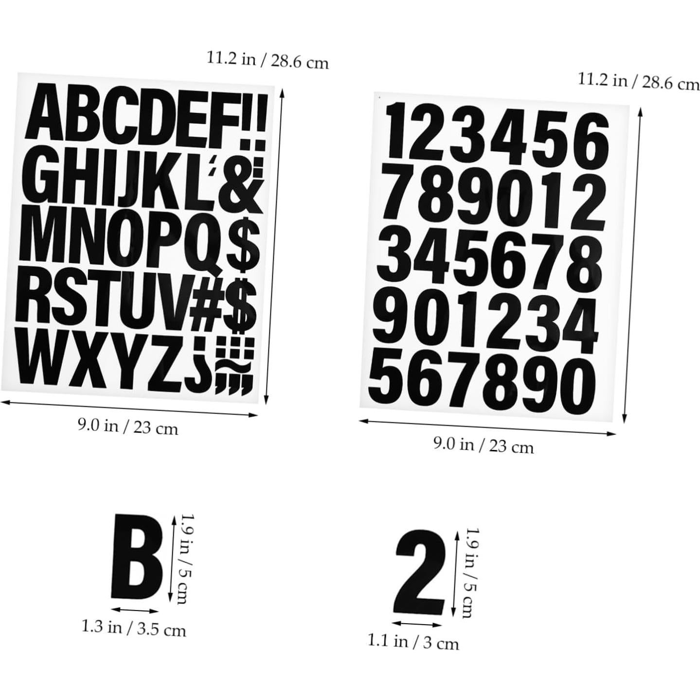 Stickers Termoadhesivos TEHAUX 12 Hojas Letras y Números 5.08 cm