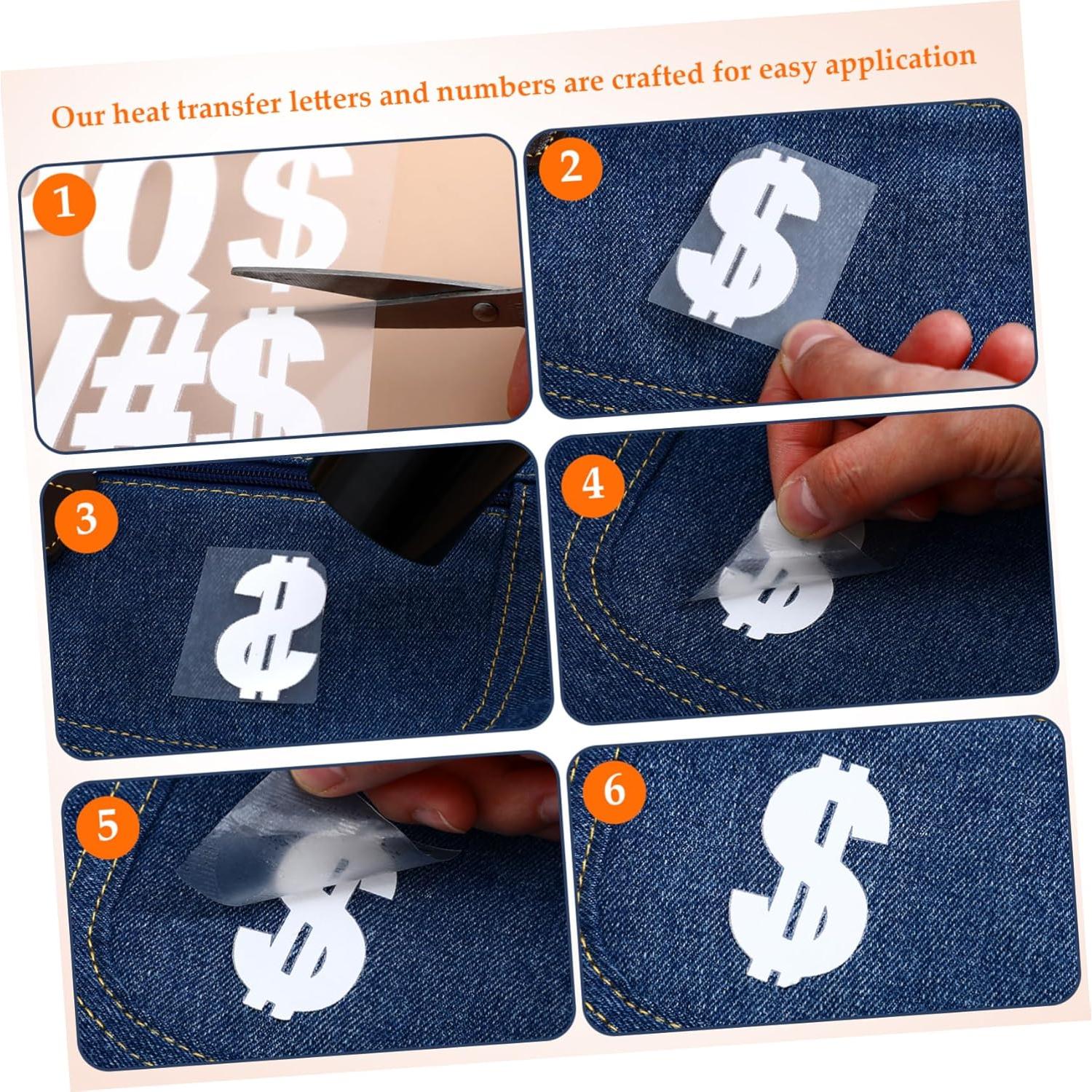 Stickers Termoadhesivos TEHAUX 12 Hojas Letras y Números 5.08 cm