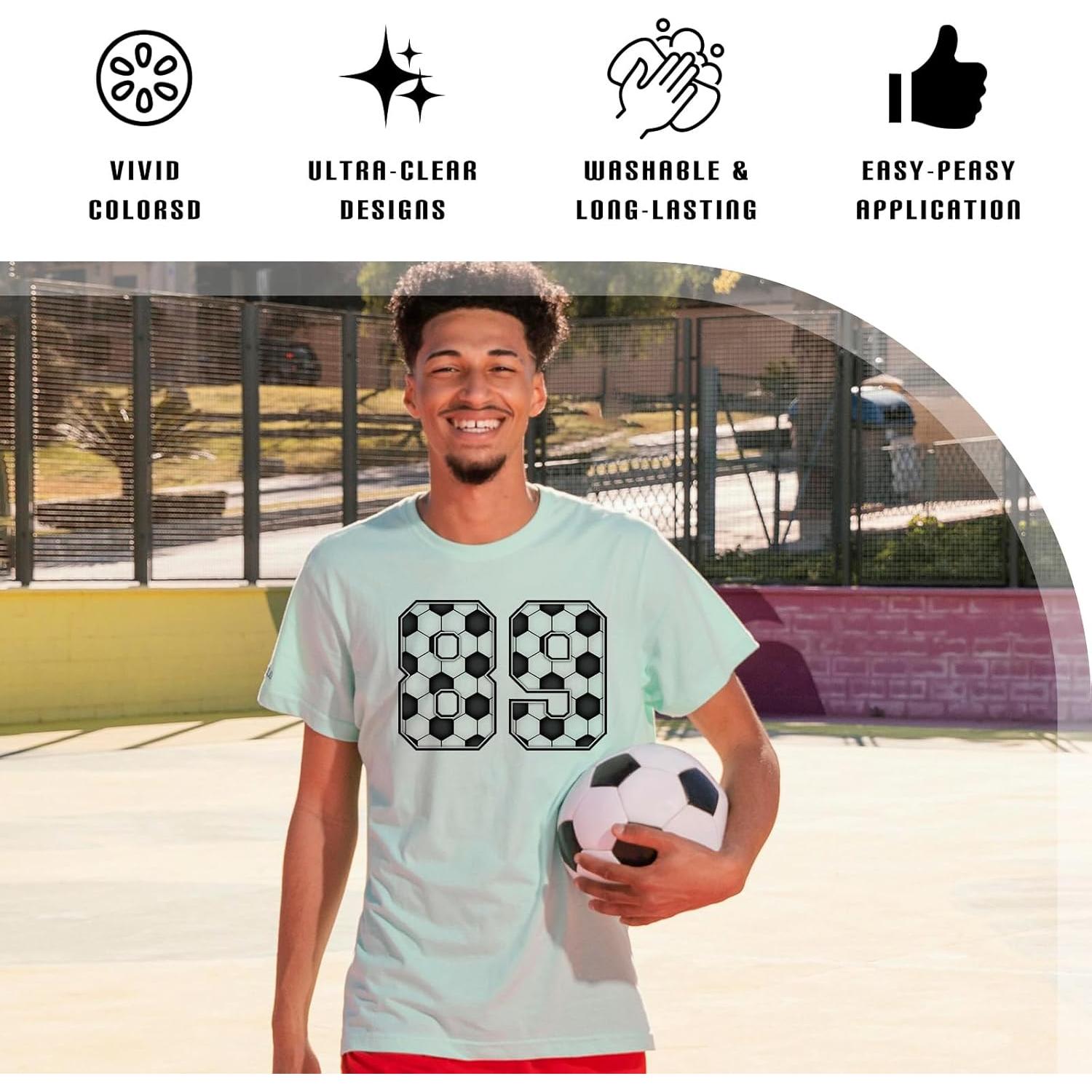 Juego de Parches de Fútbol Dazoratix - 144 Letras y Números