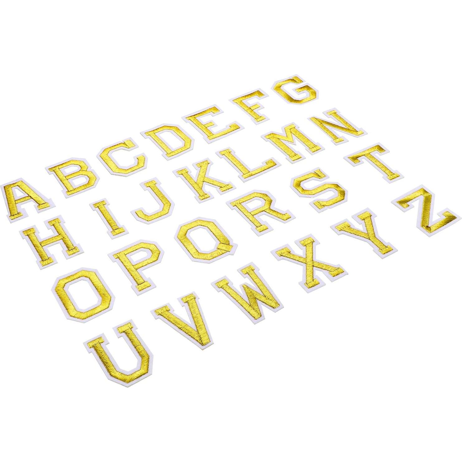 52 Piezas Letras Termoadhesivas Bordadas WILLBOND Dorado