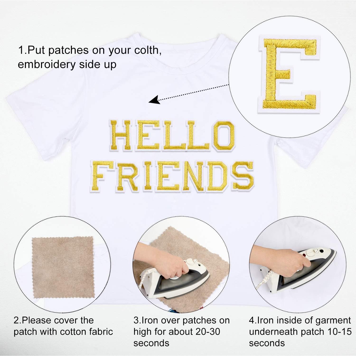 52 Piezas Letras Termoadhesivas Bordadas WILLBOND Dorado