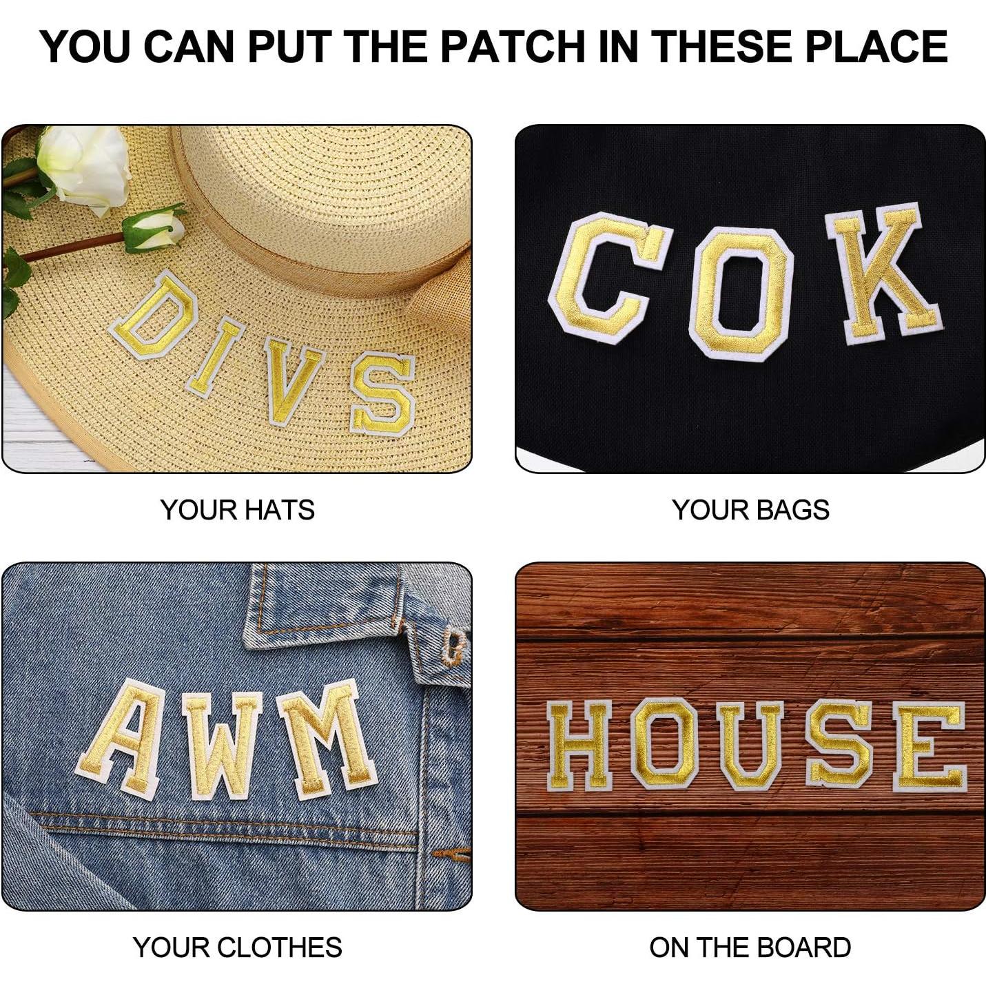 52 Piezas Letras Termoadhesivas Bordadas WILLBOND Dorado