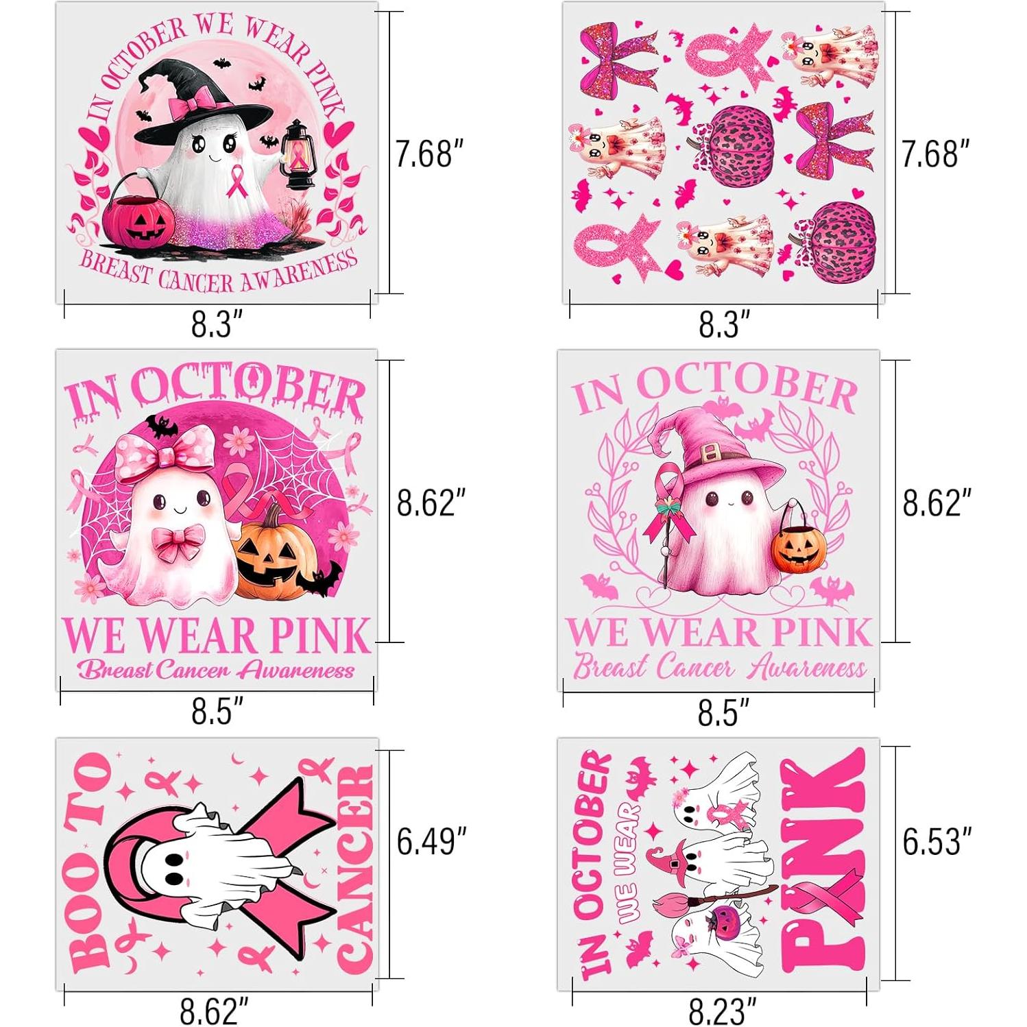 Calcomanías de Calor Halloween Rosa 12 Pcs Ulmisfee