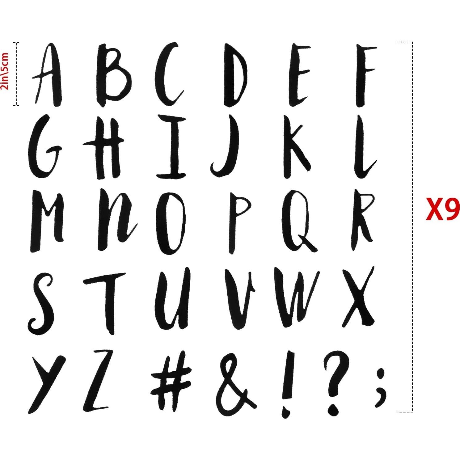 Outus Letras de Flock A-Z 5.08 cm 279 Piezas para Transferencia