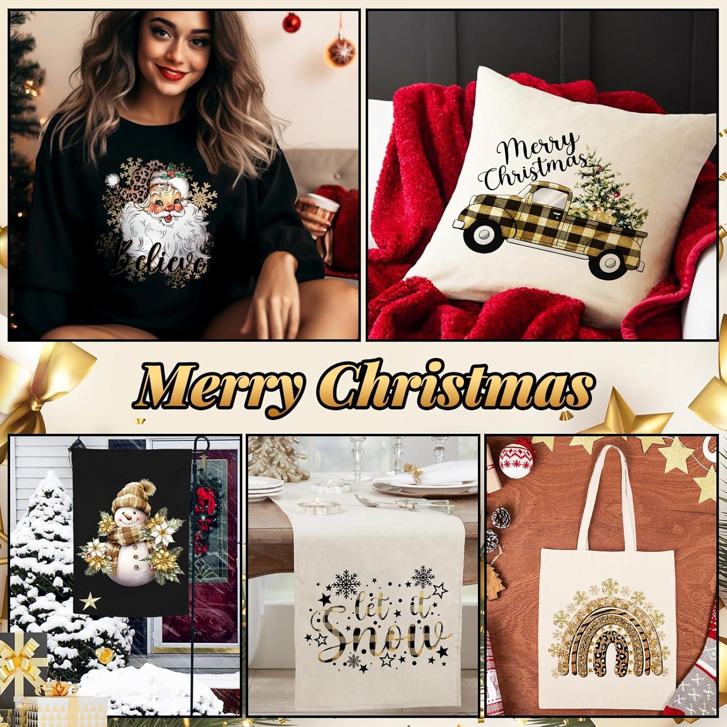 Calcomanías de Transferencia de Calor Cysincos 18pcs Navidad