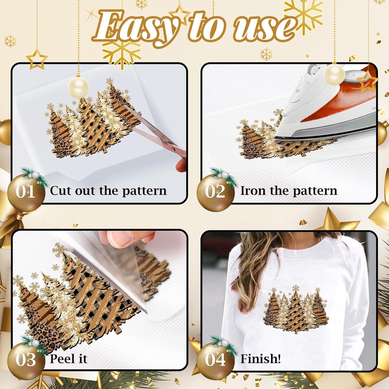 Calcomanías de Transferencia de Calor Cysincos 18pcs Navidad