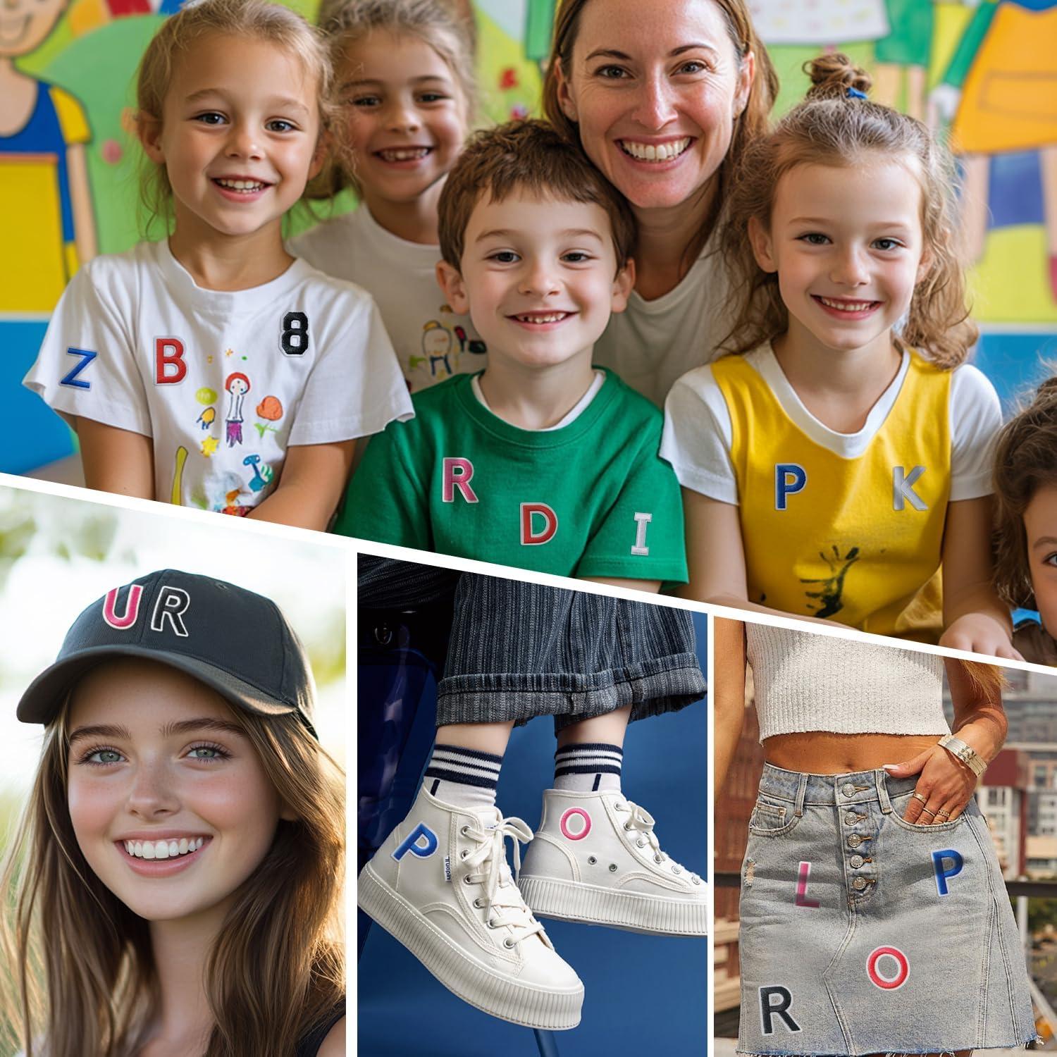 Parche de Letras Bordadas IANZE Azul S - 9 Piezas para Planchar