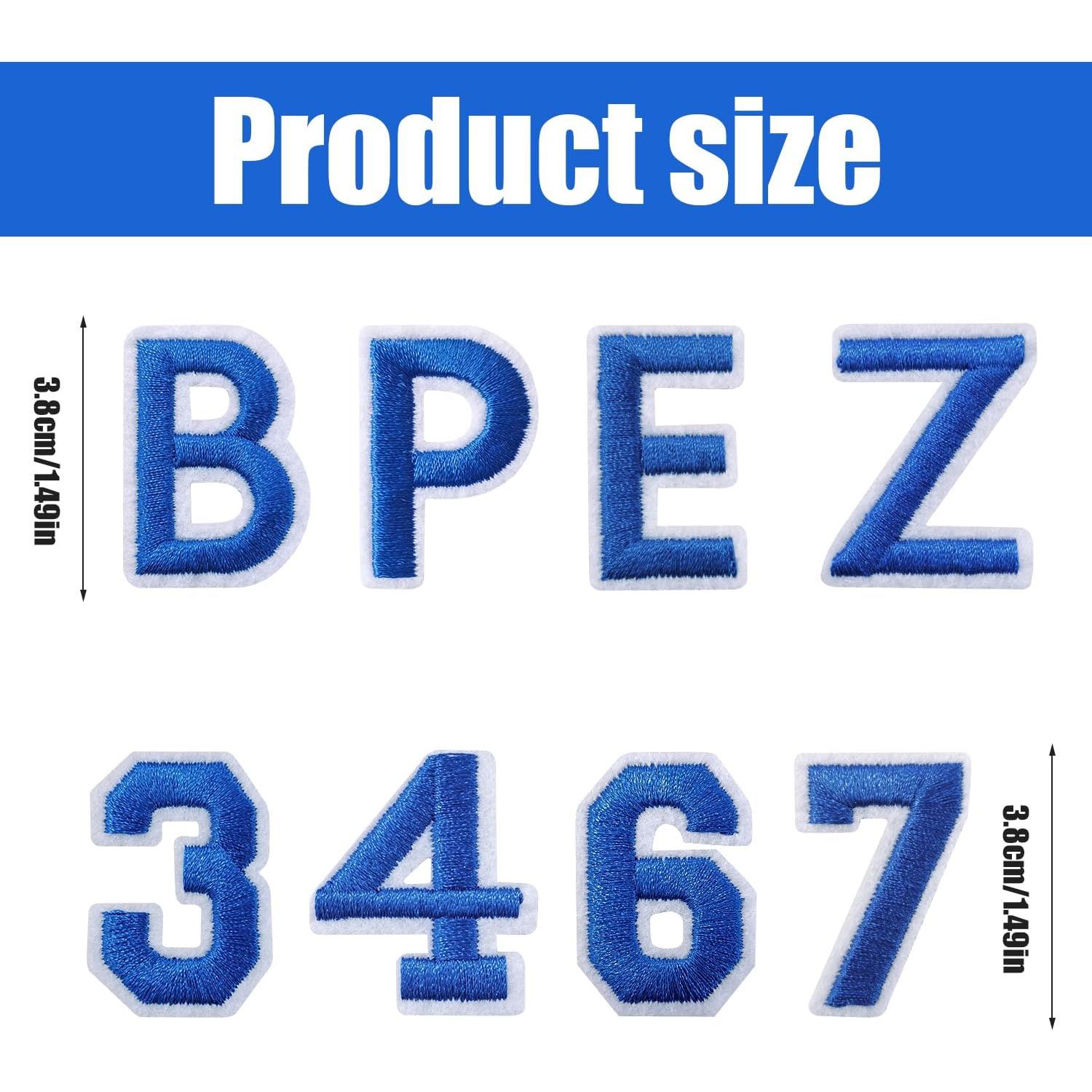 Parche de Letras Bordadas IANZE Azul S - 9 Piezas para Planchar