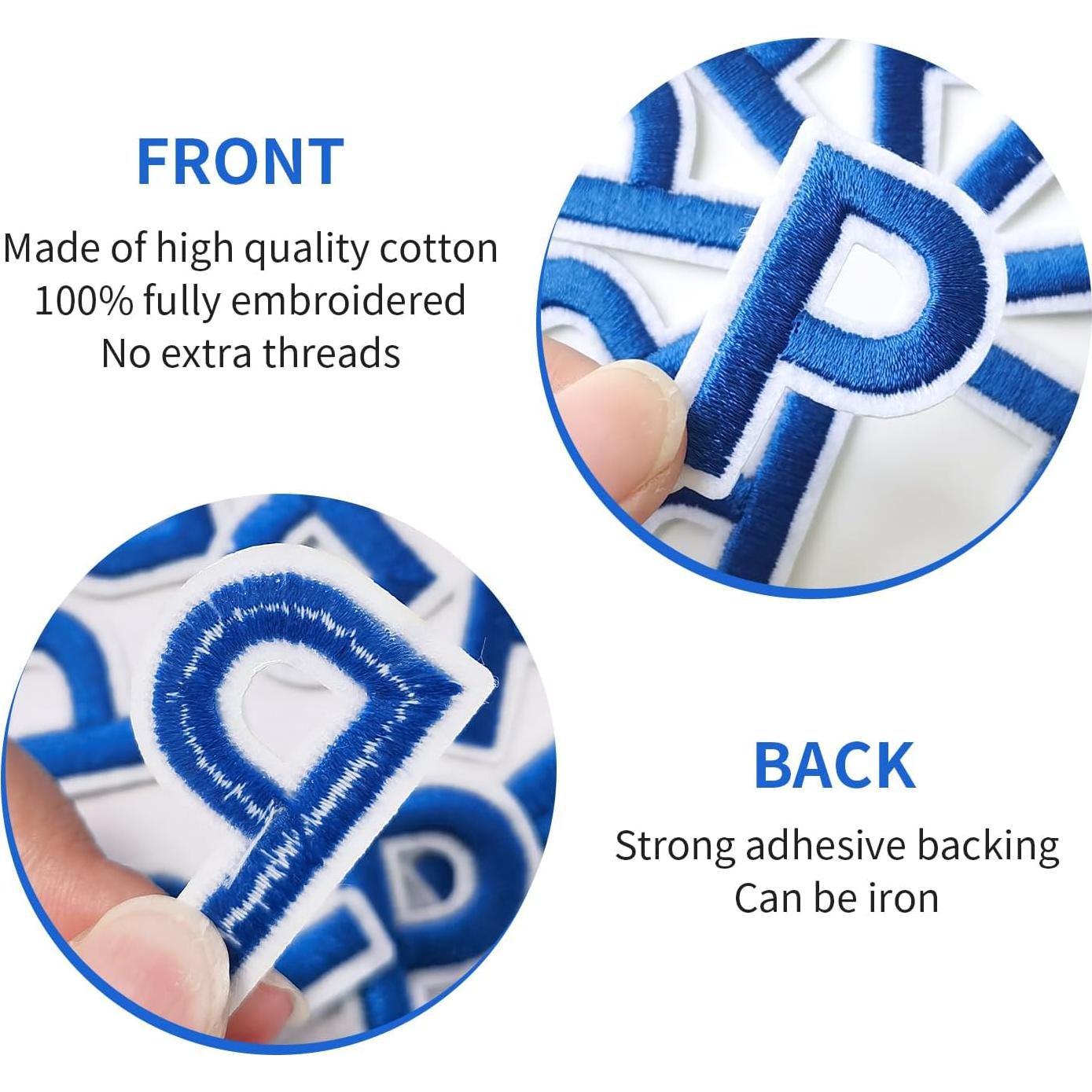 Parche de Letras Bordadas IANZE Azul S - 9 Piezas para Planchar