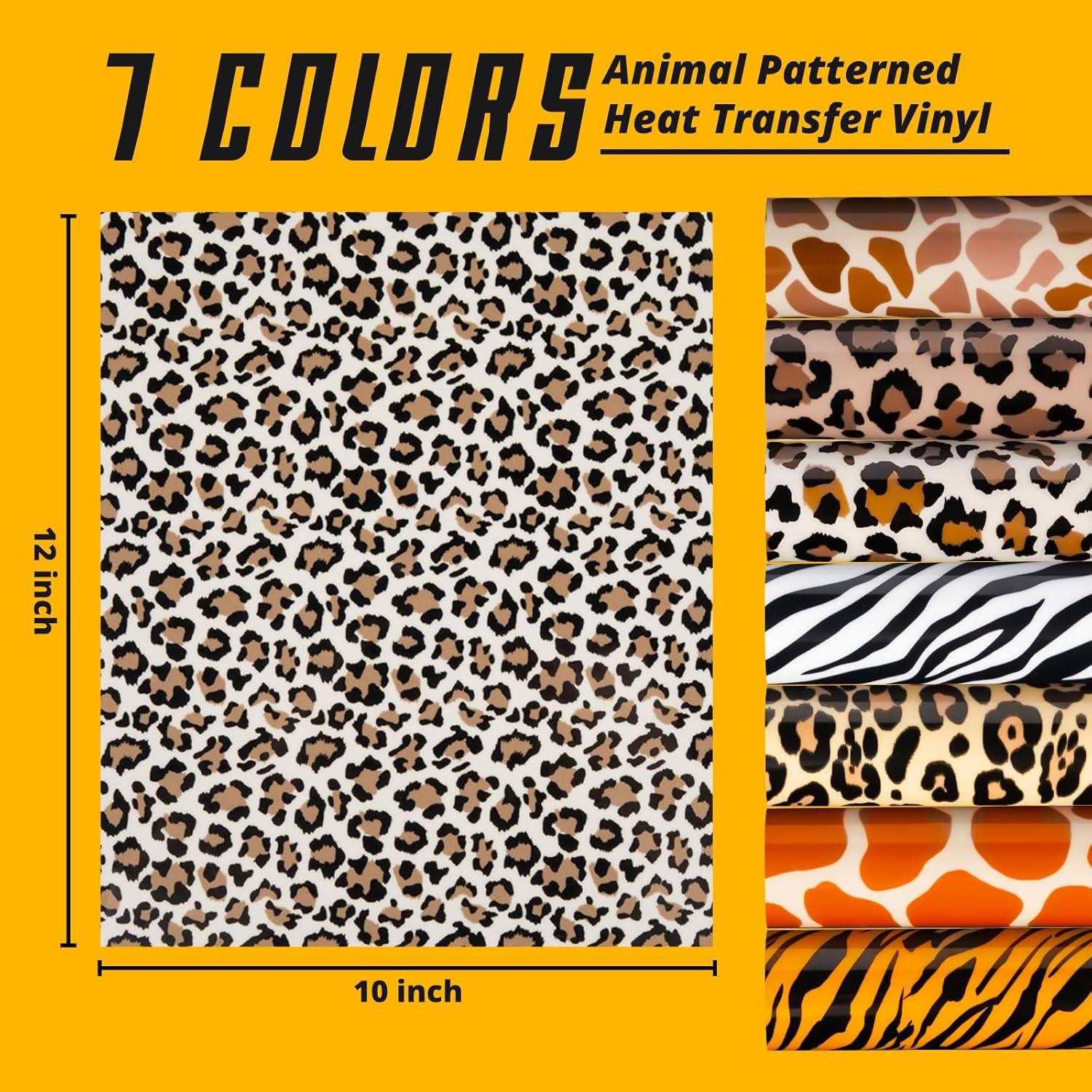 Vinilo de Transferencia de Calor HTVRONT Leopardo 8Pcs 30.48x25.4cm