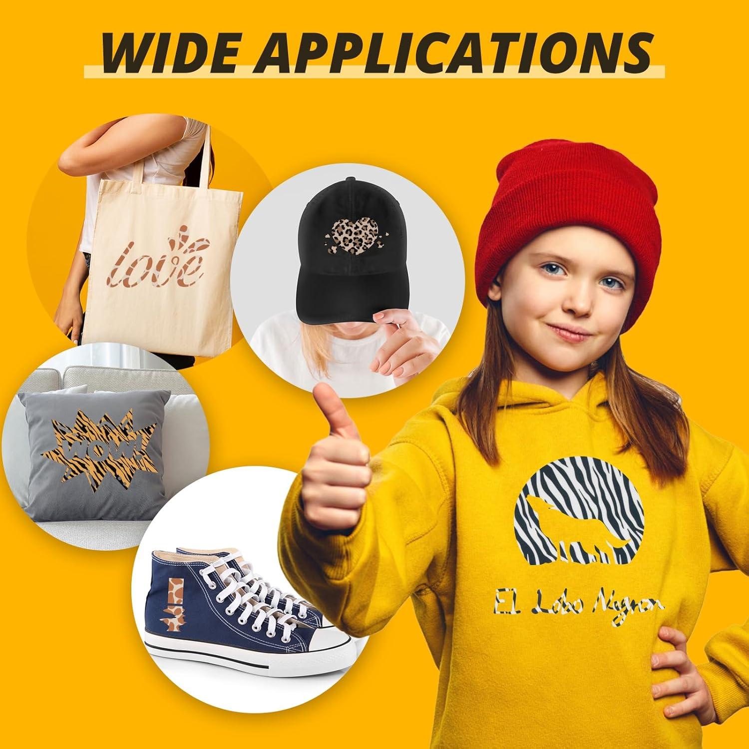 Vinilo de Transferencia de Calor HTVRONT Leopardo 8Pcs 30.48x25.4cm