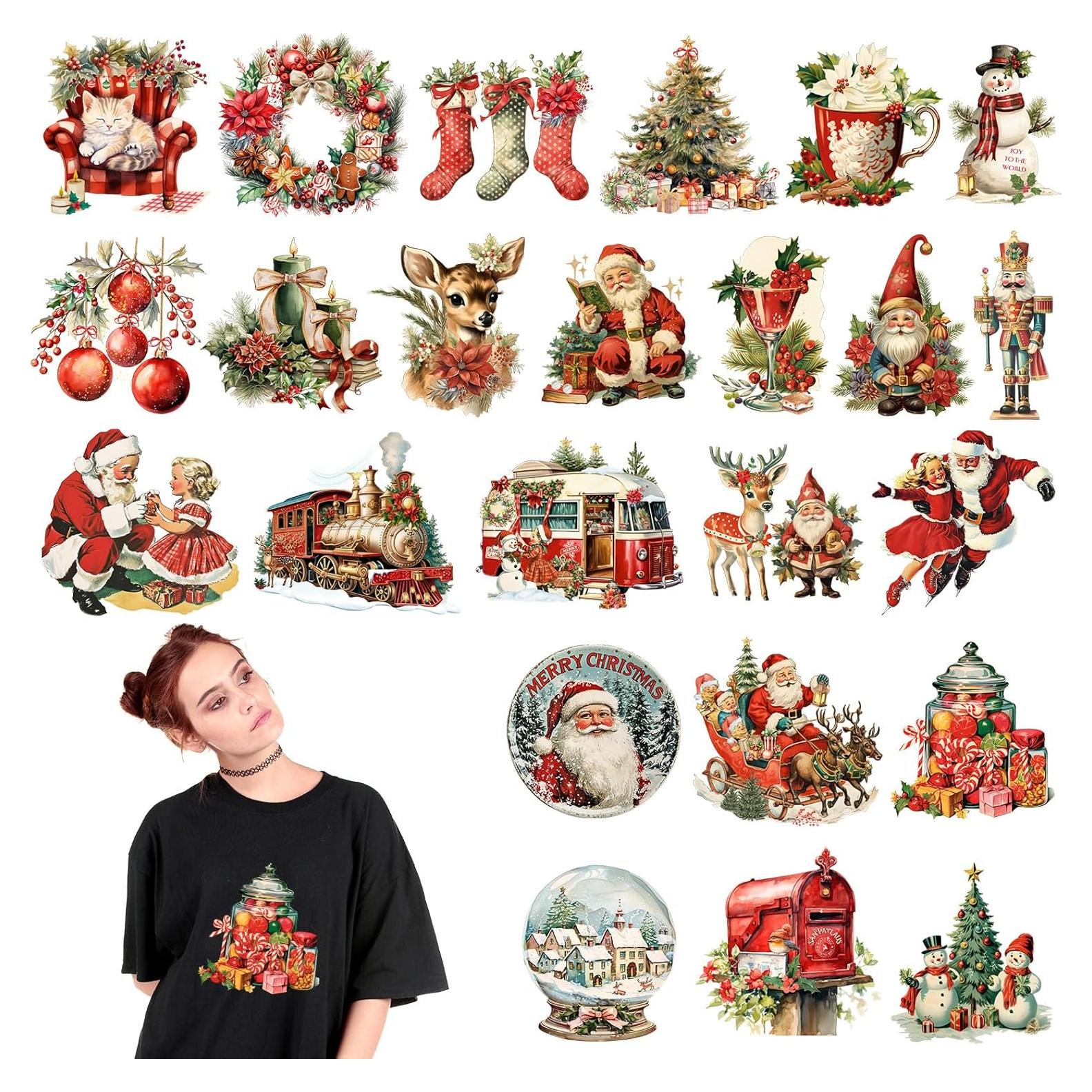 Parches de Transferencia de Calor Navidad Tinlade 24 Pcs