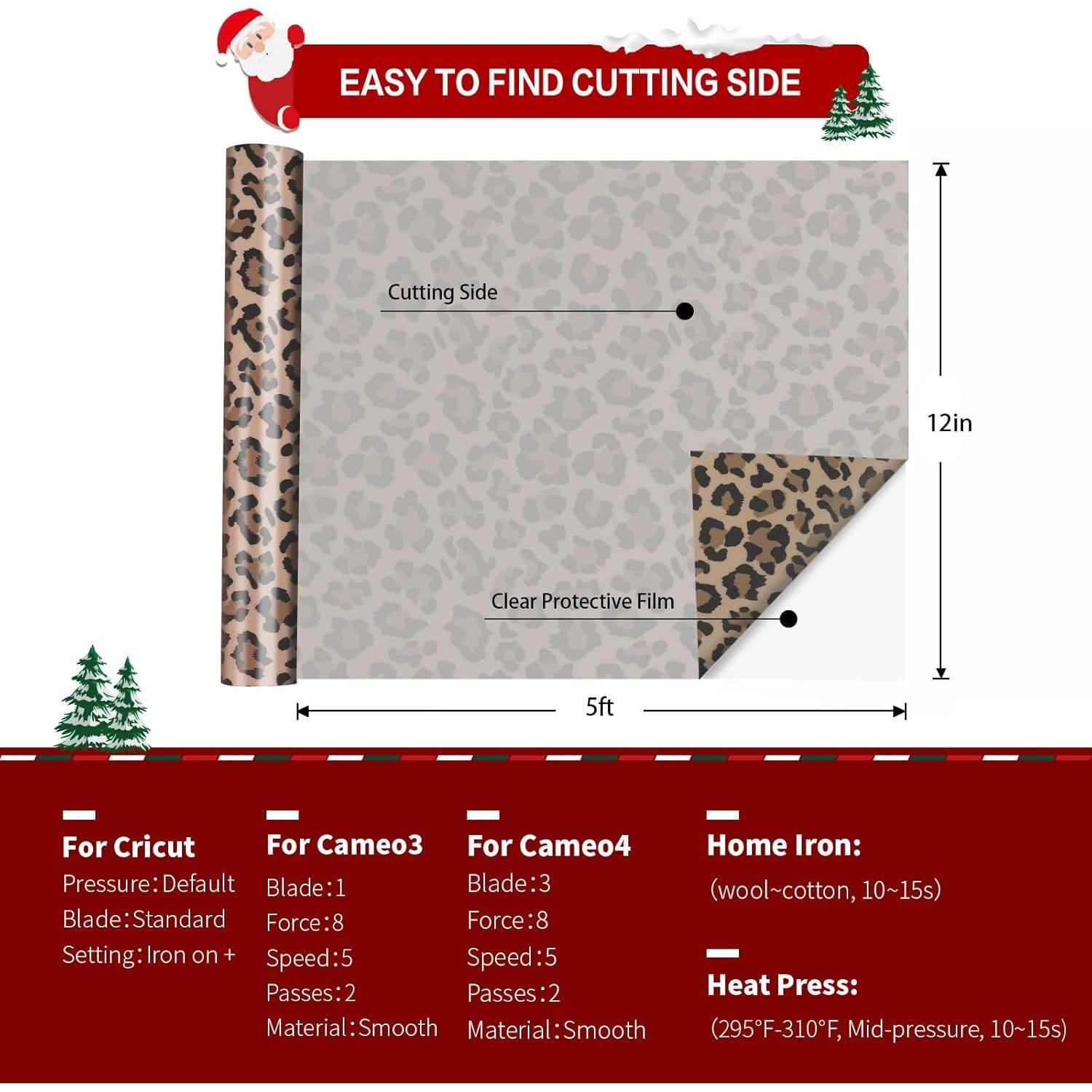 Rollo de Vinilo HTV Leopardo 30cm x 2.4m HTVRONT
