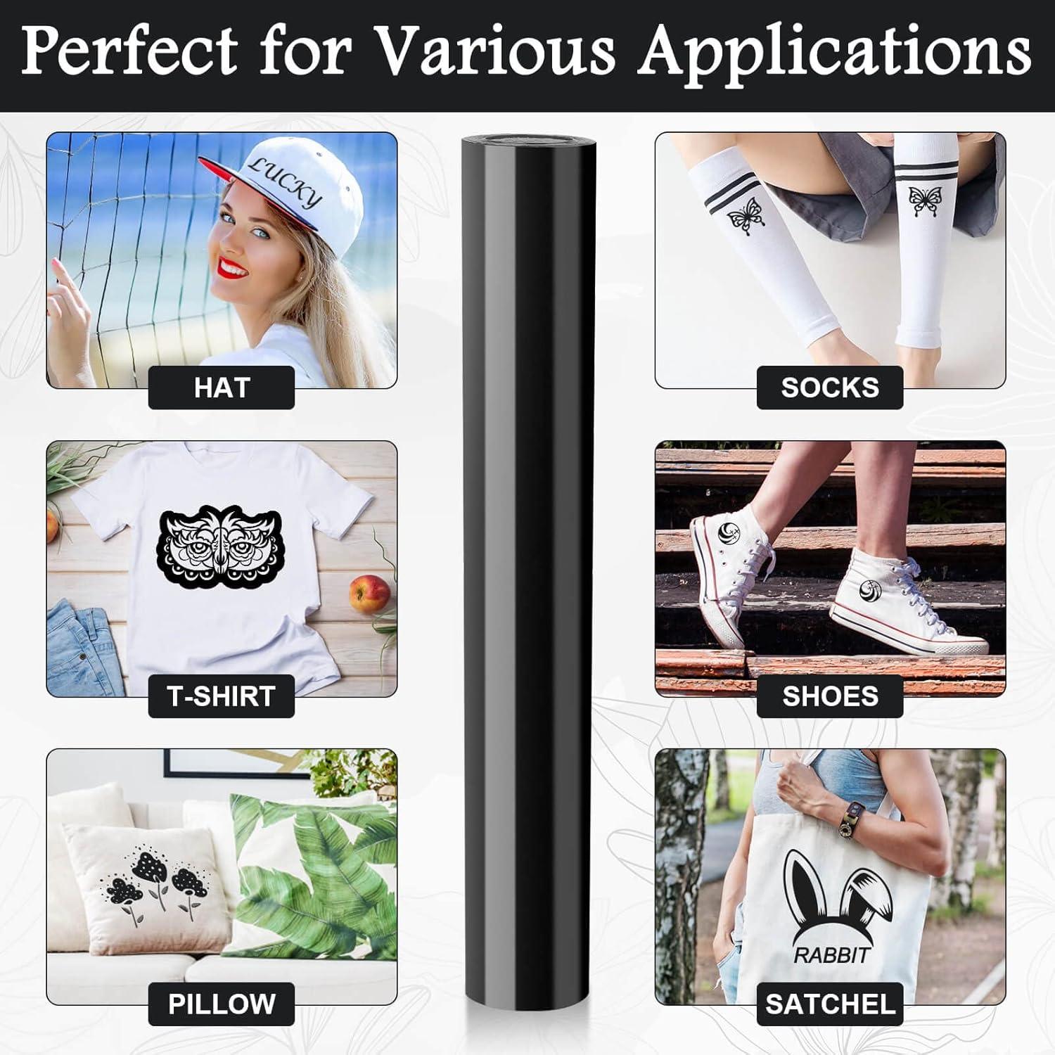 Rollo de Vinilo de Transferencia de Calor Flasoo 12x7.3m Negro