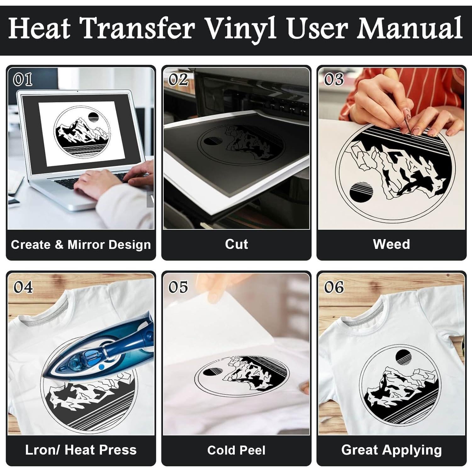 Rollo de Vinilo de Transferencia de Calor Flasoo 12x7.3m Negro