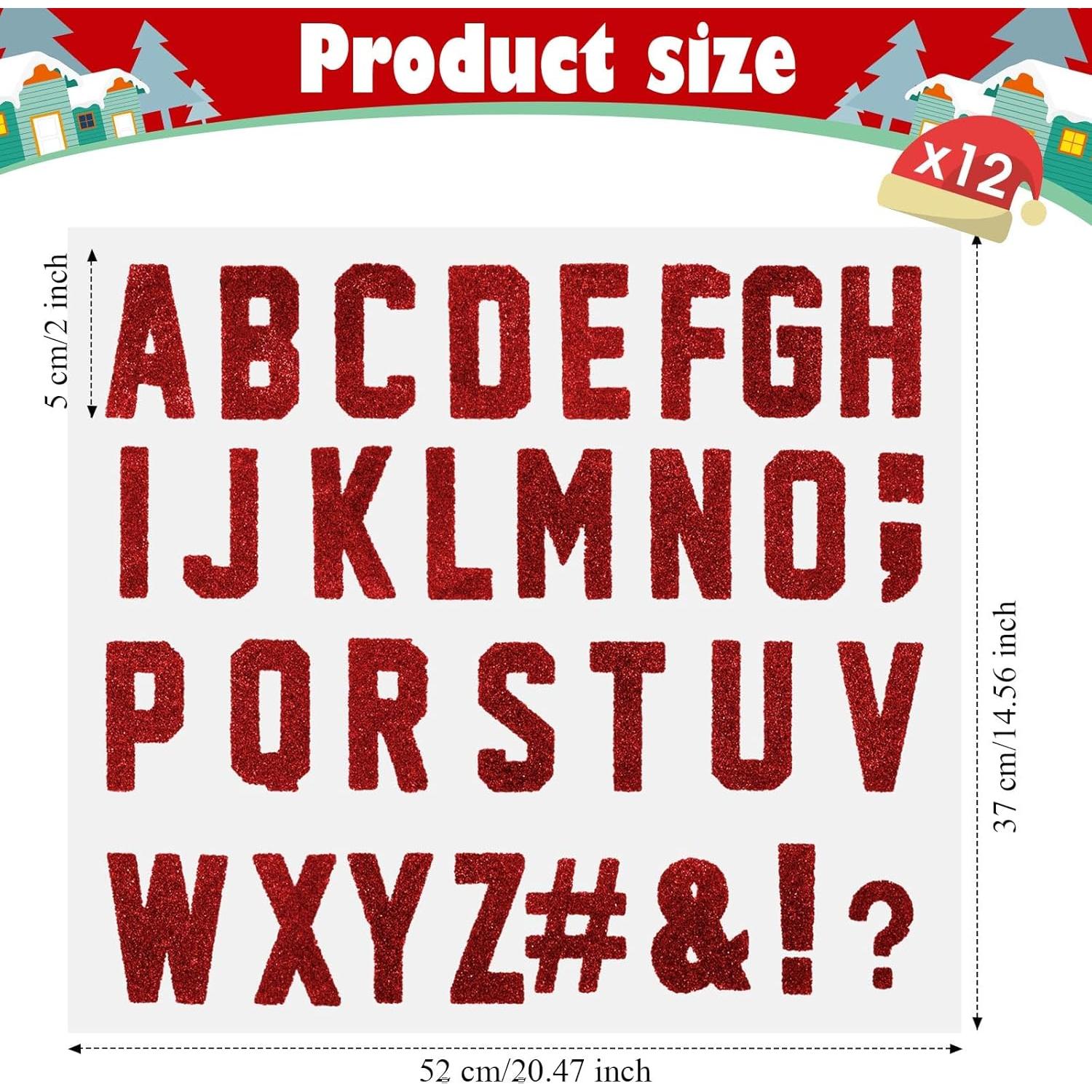 Letras de Flock A-Z Outus 279 Piezas 3.8 cm Rojo Brillante