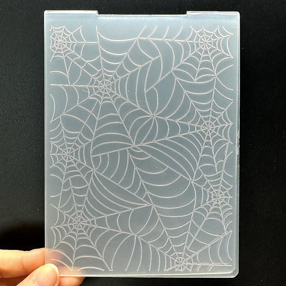 Plantilla de Embosado 3D Telaraña A6 Plástico para Scrapbooking