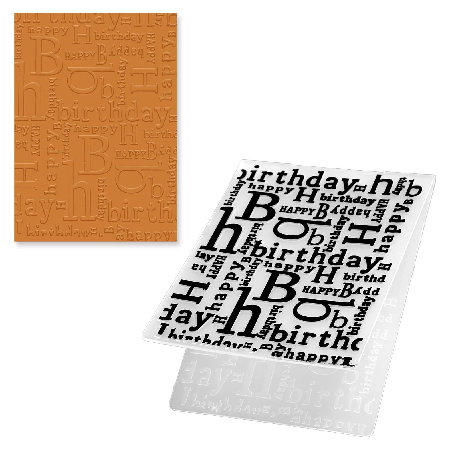 Carpeta de Embossing Texturizada Exircy Feliz Cumpleaños 14.5x10.5cm