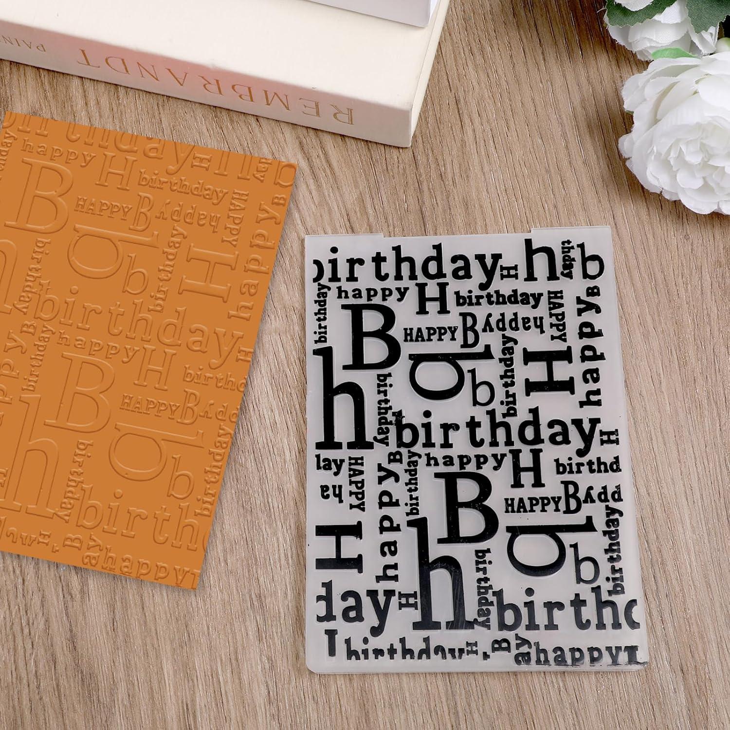 Carpeta de Embossing Texturizada Exircy Feliz Cumpleaños 14.5x10.5cm