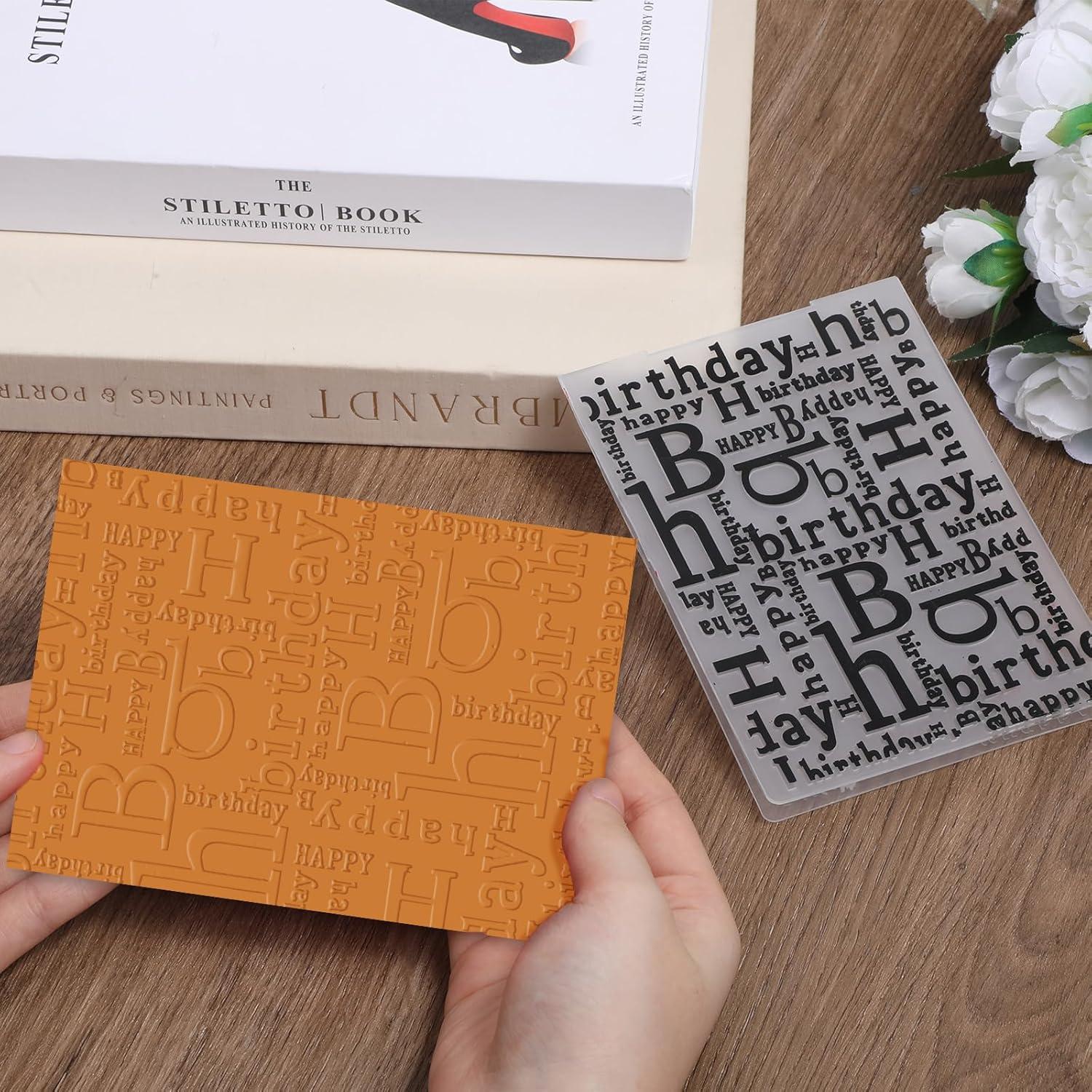 Carpeta de Embossing Texturizada Exircy Feliz Cumpleaños 14.5x10.5cm