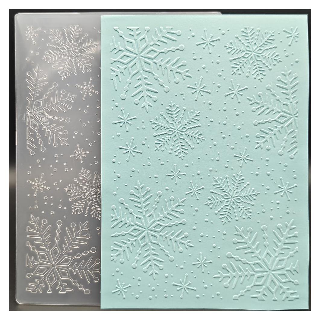 Carpeta de Embossing Plástico 17.78x12.7 cm Copos de Nieve