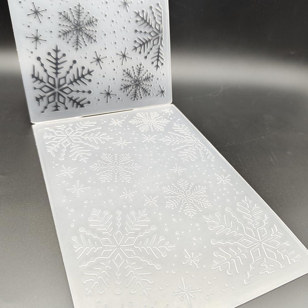 Carpeta de Embossing Plástico 17.78x12.7 cm Copos de Nieve