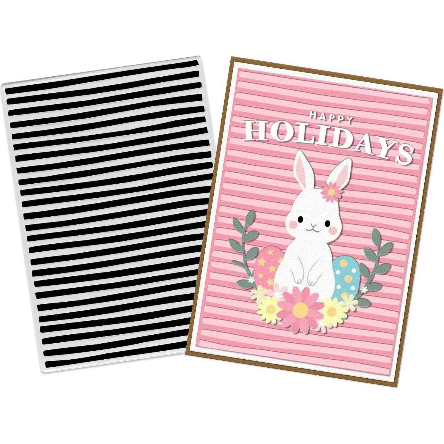 Carpeta de Embossing Plástico LANGFON 7x10 cm Rayas Horizontales