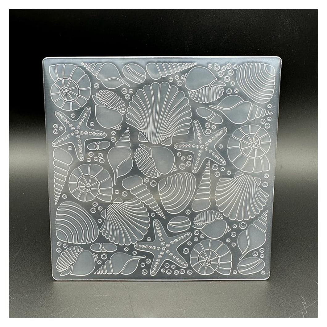 Plantilla de embosado 3D concha de estrella de mar 12.7x12.7 cm