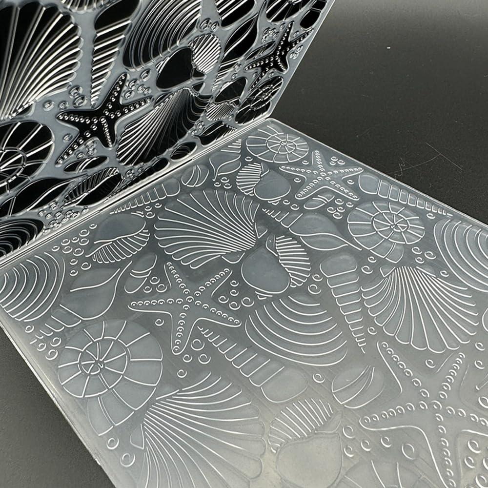 Plantilla de embosado 3D concha de estrella de mar 12.7x12.7 cm