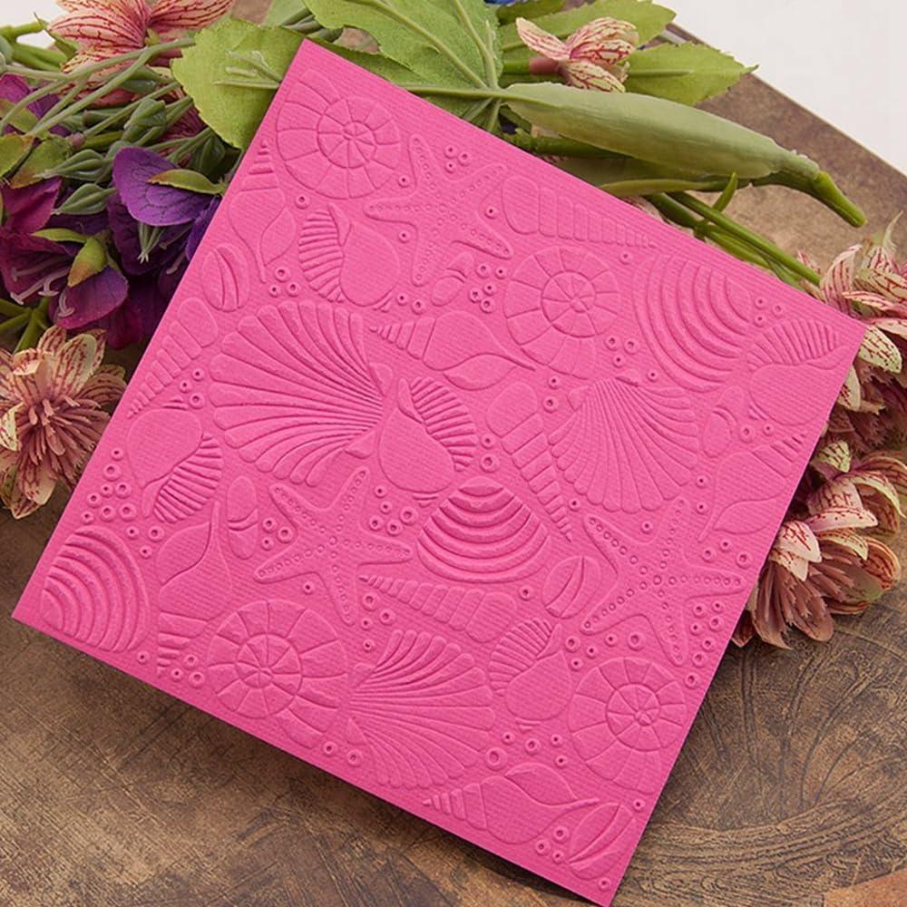 Plantilla de embosado 3D concha de estrella de mar 12.7x12.7 cm