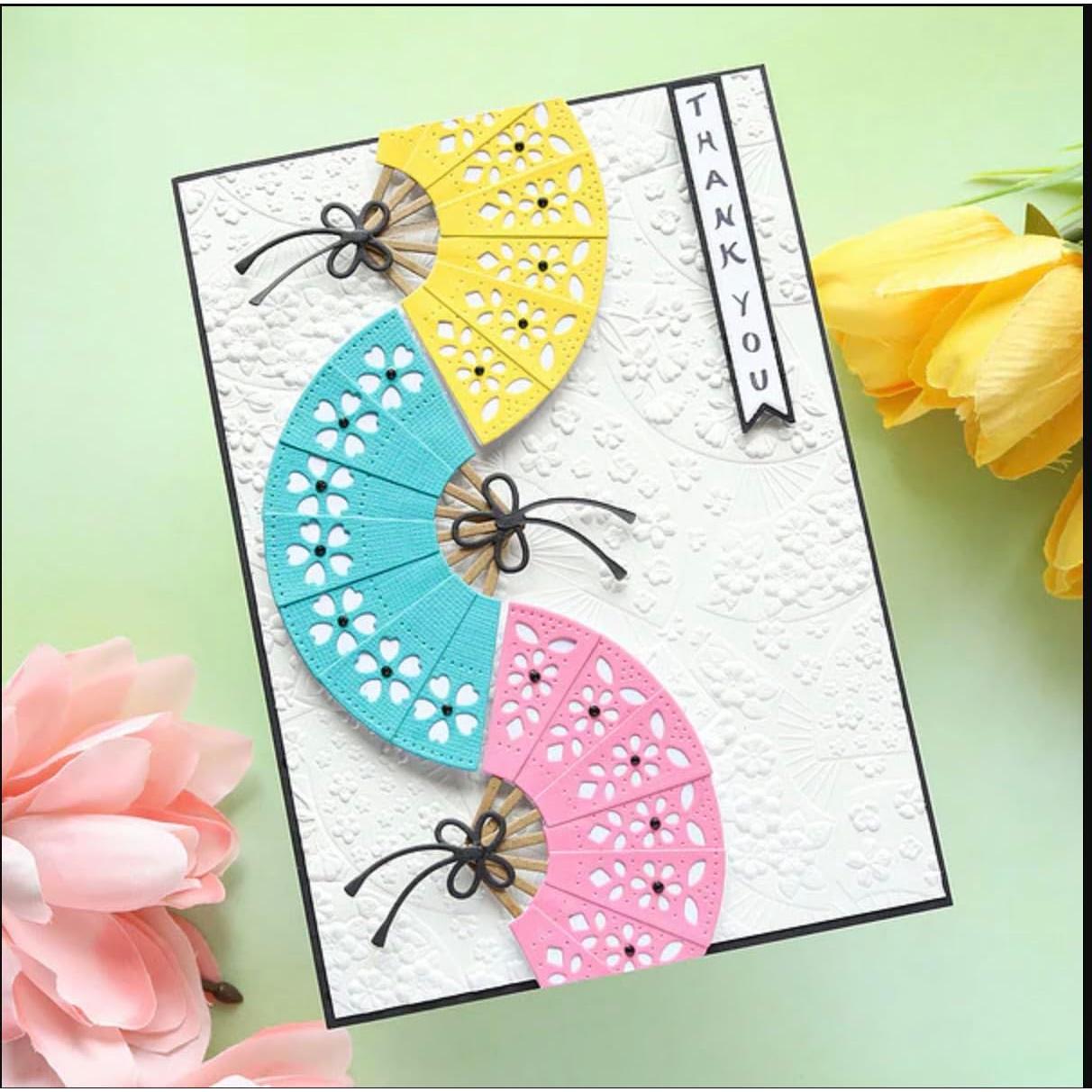 Carpeta de Embossing 3D Spellbinders Ventiladores Florales 14x22 cm