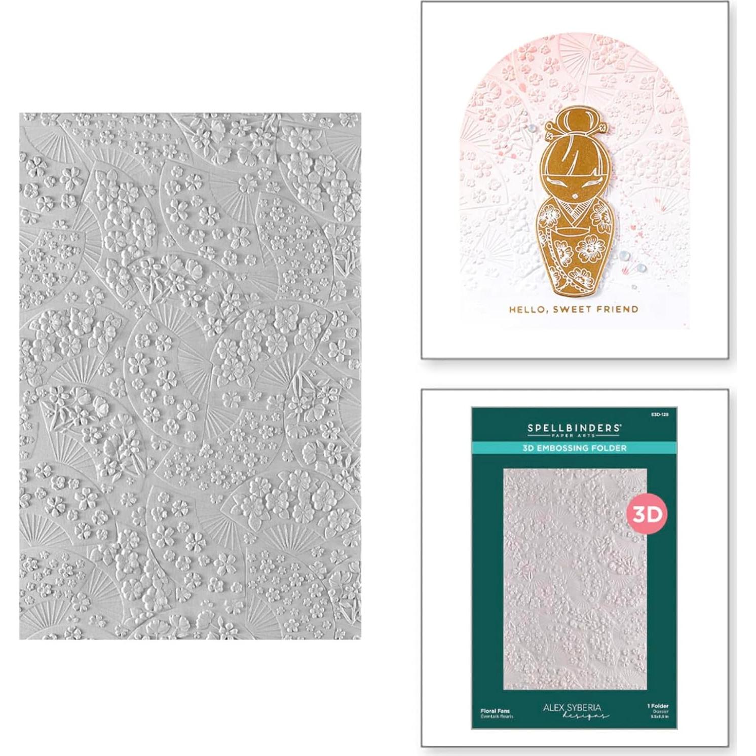 Carpeta de Embossing 3D Spellbinders Ventiladores Florales 14x22 cm