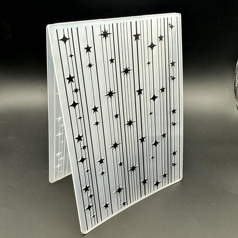Plantilla de Embosado 3D Zhxcgooyx 12.7x17.8 cm Textura Estrellas