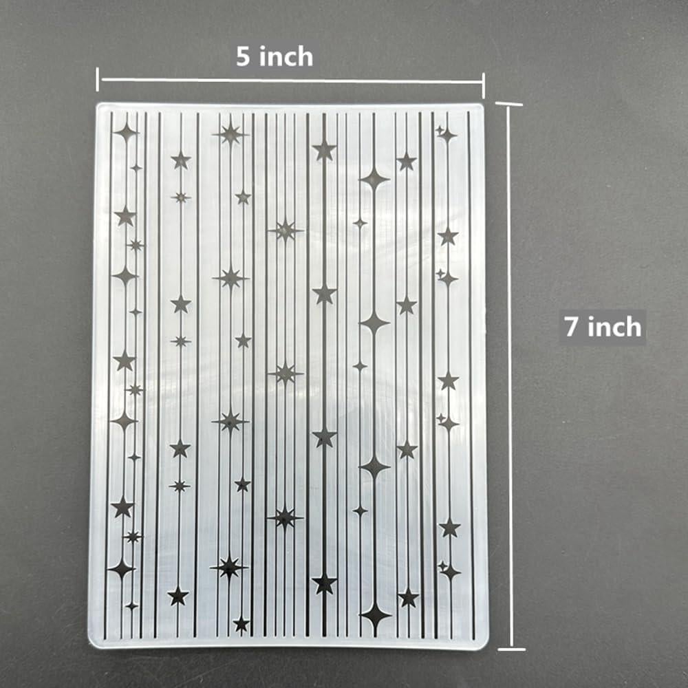Plantilla de Embosado 3D Zhxcgooyx 12.7x17.8 cm Textura Estrellas