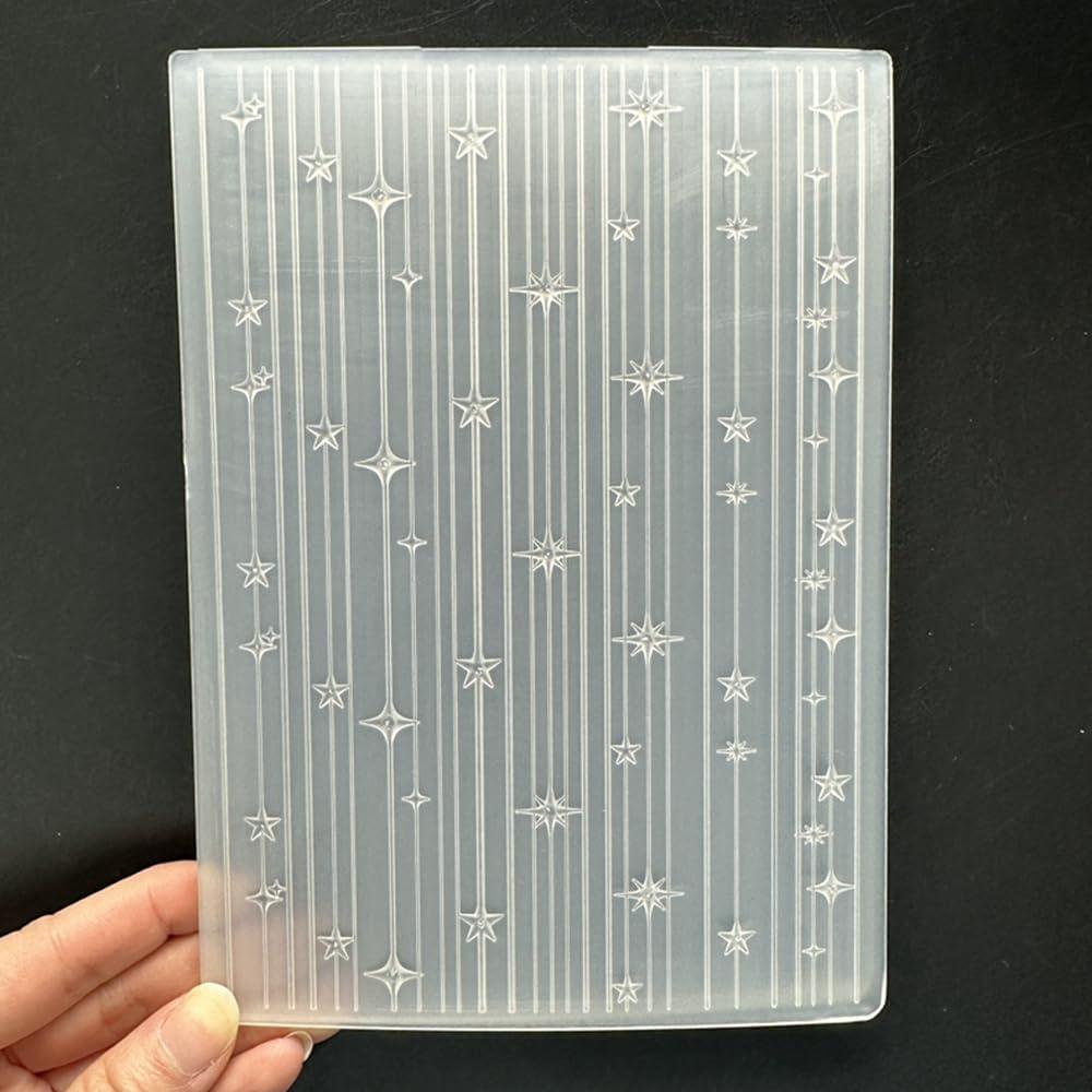 Plantilla de Embosado 3D Zhxcgooyx 12.7x17.8 cm Textura Estrellas