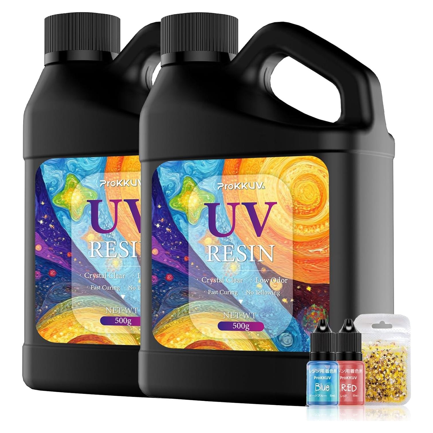 Kit de Resina UV 1000g Cristal Claro para Manualidades DIY