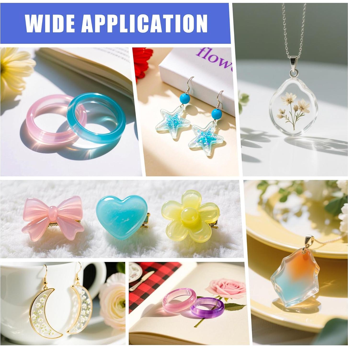 Kit de Resina UV 1000g Cristal Claro para Manualidades DIY