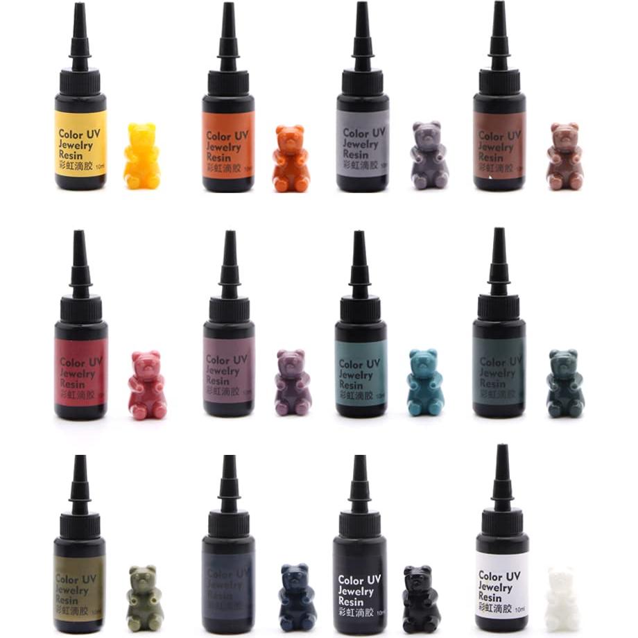 Resina UV de Colores DIYcraft - 24 Colores, 10ml Cada Uno