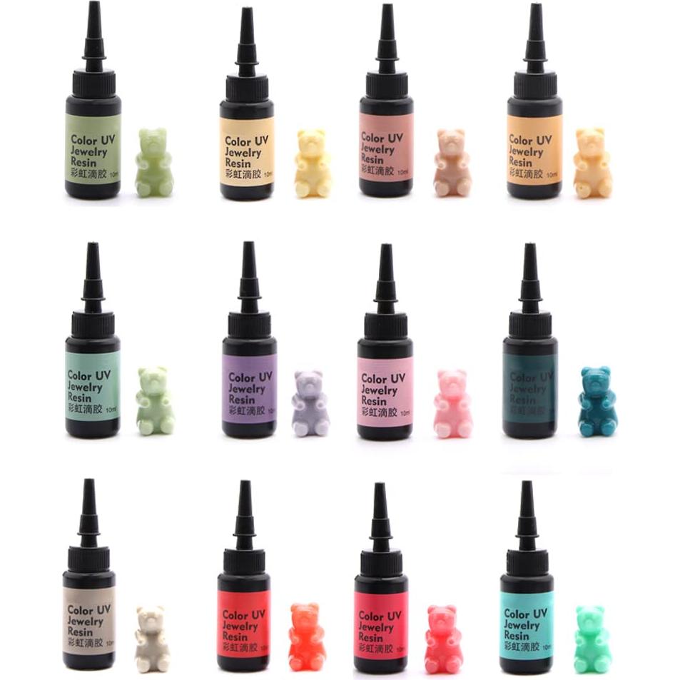 Resina UV de Colores DIYcraft - 24 Colores, 10ml Cada Uno