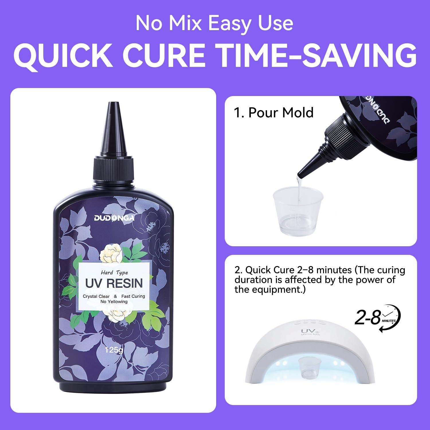 Resina UV 250g DUDONGA Epóxica Cristalina Secado Rápido