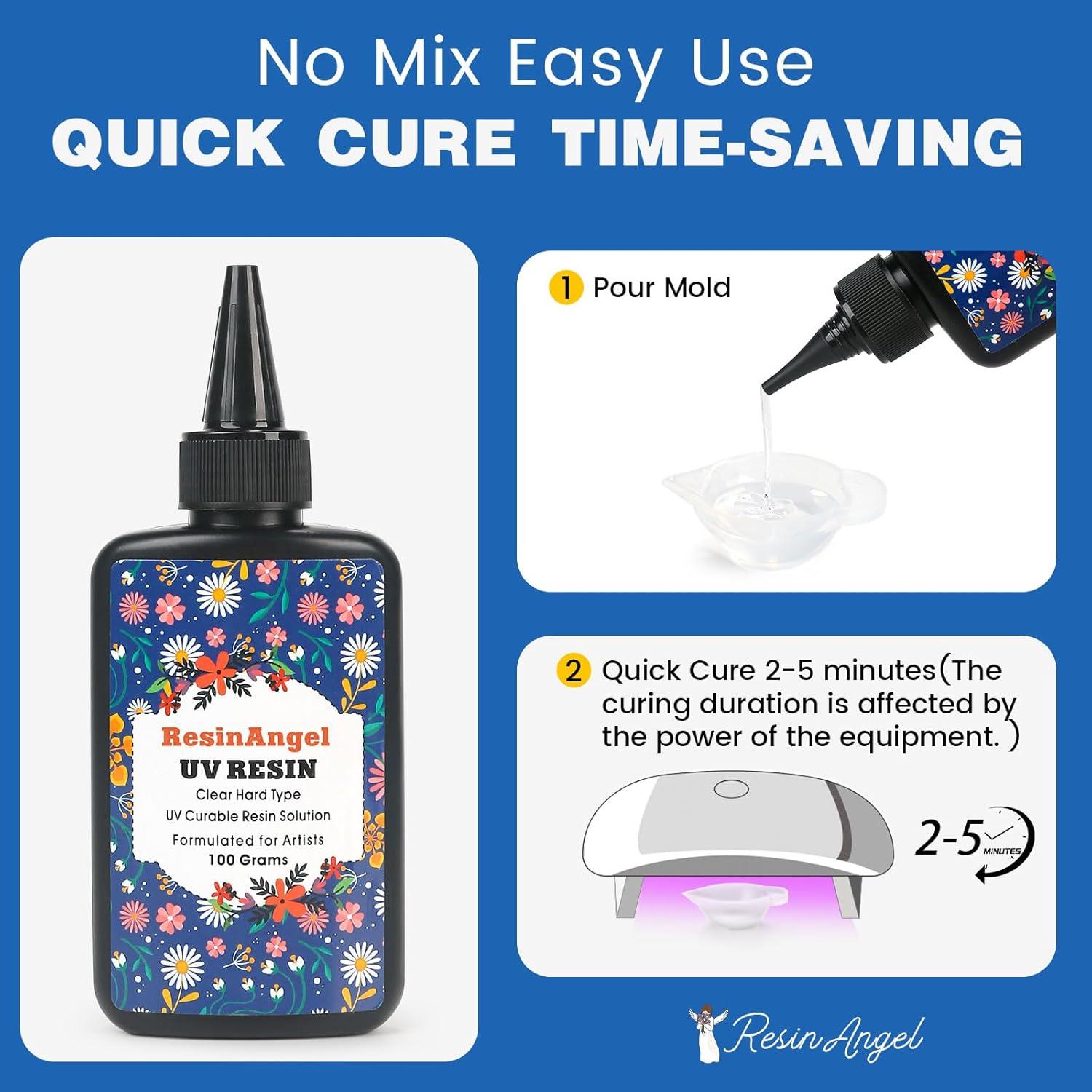 Kit de Resina UV ResinAngel 300g - Epóxica Transparente para Manualidades