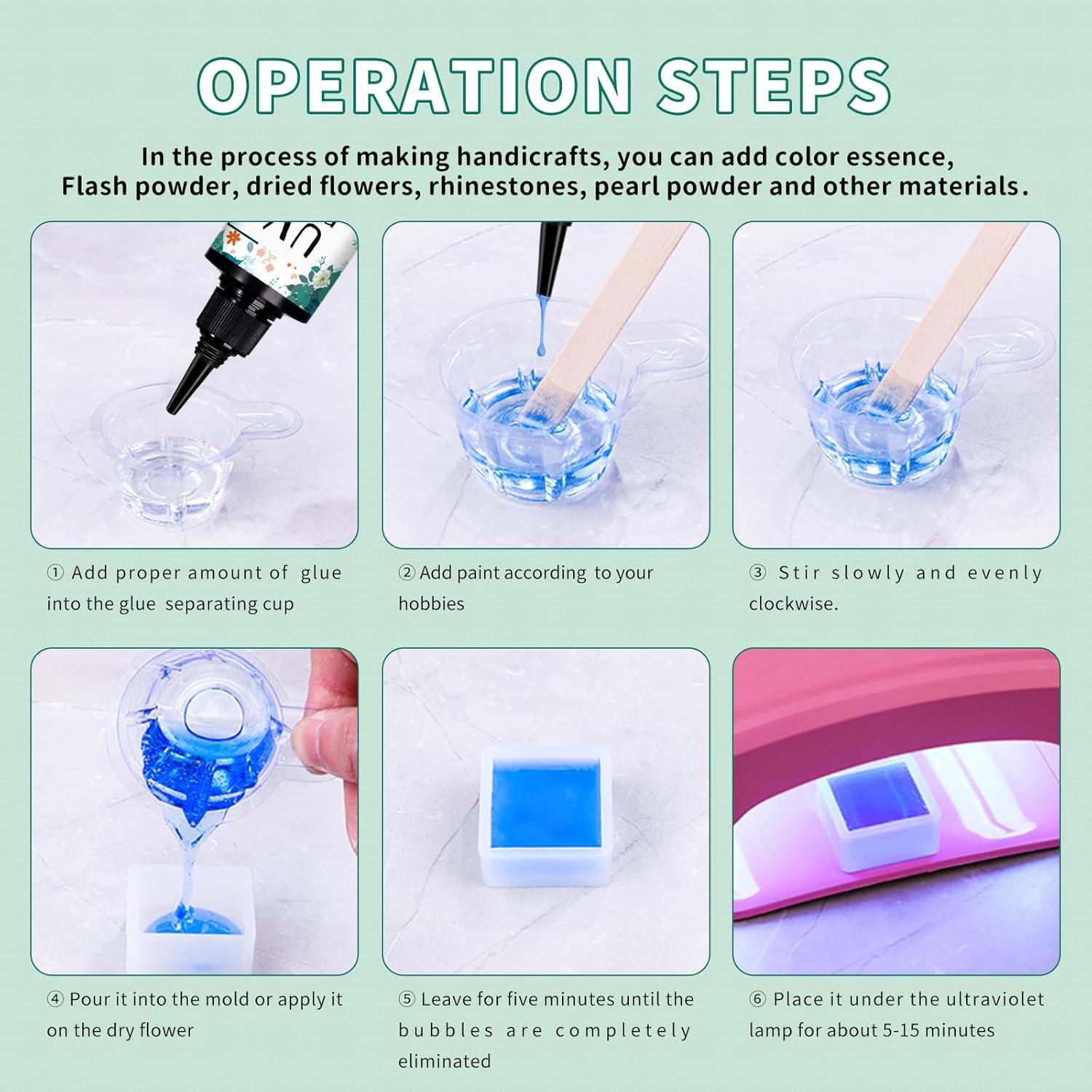 Resina UV Mejorada Anergoo 400g para Joyería y Manualidades