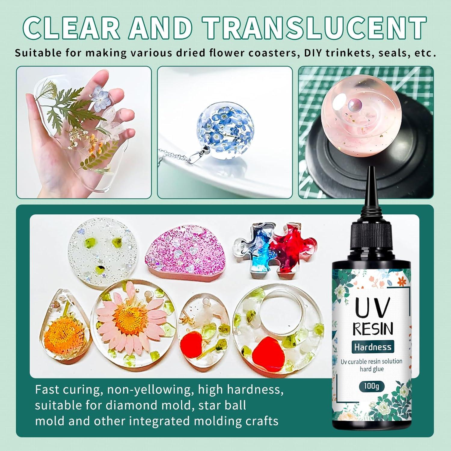 Resina UV Mejorada Anergoo 400g para Joyería y Manualidades